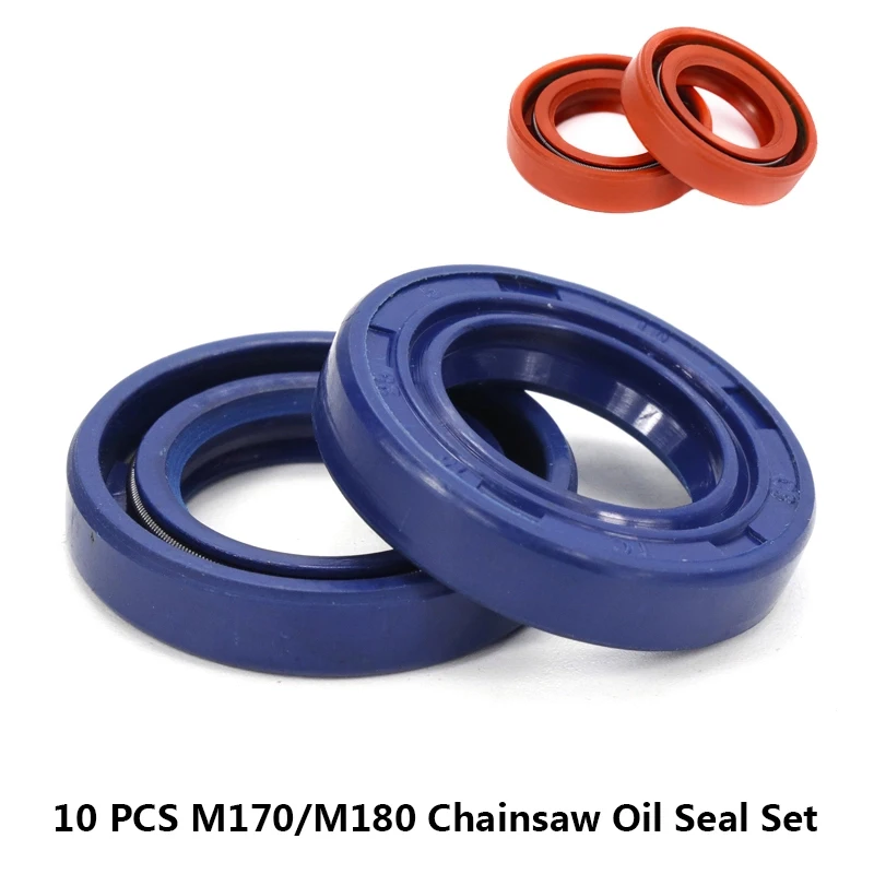 XCAN 10pcs 15x25x5mm Chainsaw Oil Seal Kit For MS180 MS170 017 018 Chainsaw Parts Replace 9638 003 1581 Graden Tool Accessories