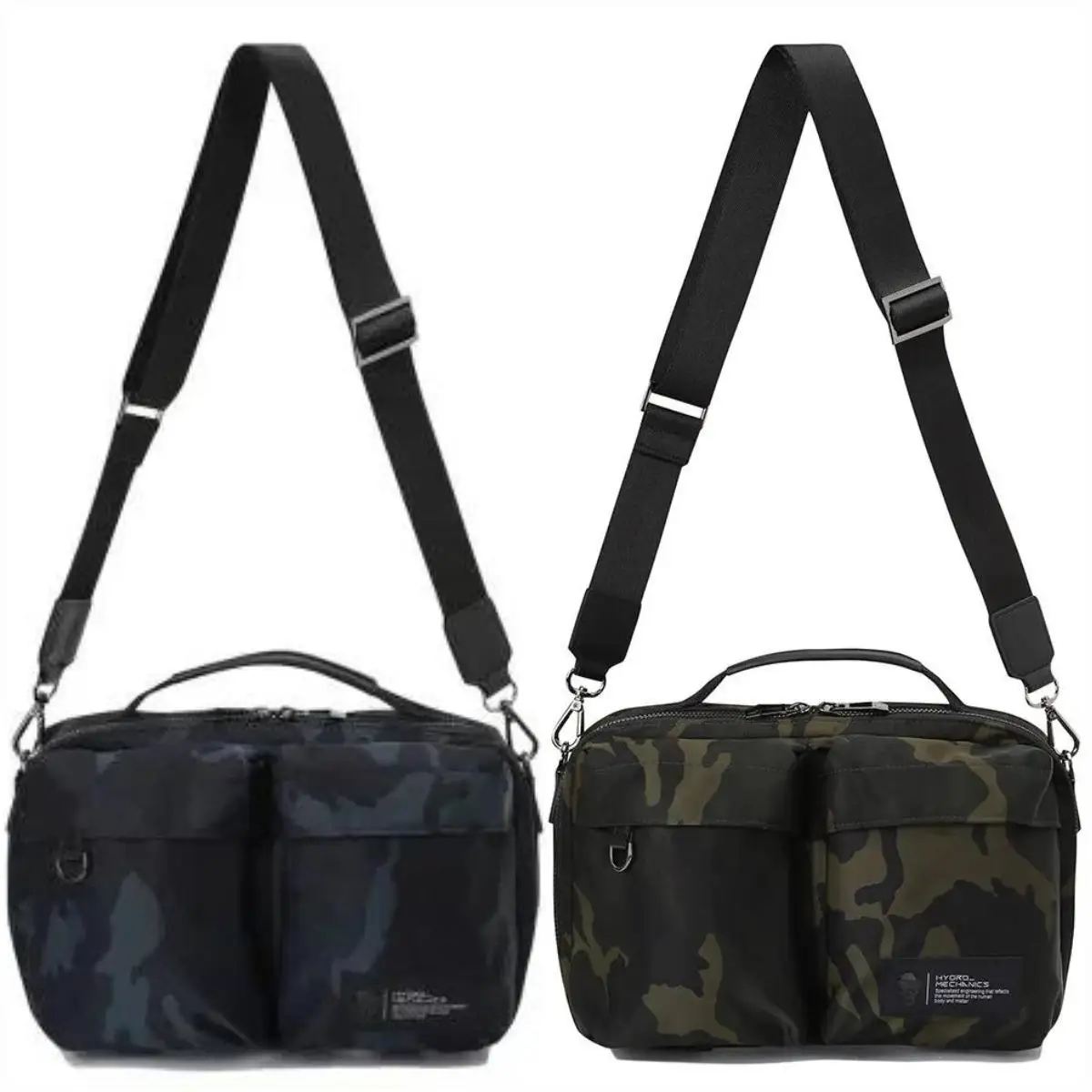 

Korean Camo Golf Pouch, Green Skull Print Tactical Bag, Detachable Strap & Multi-Compact Organizer Handbag