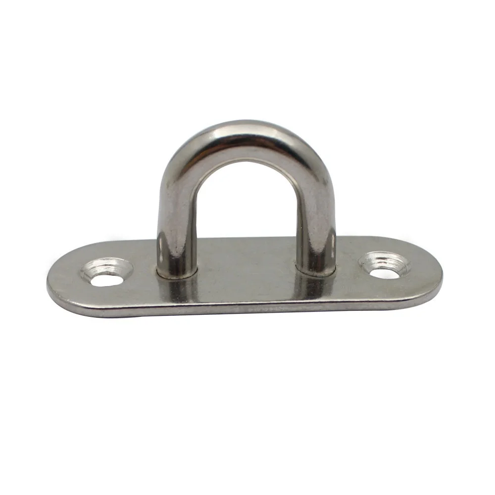 

304 Stainless Steel Hook Punched Fan Hook Oval Door Buckle Hanging Plate Fixed Buckle Boat Bolt Seat Plate Buckle