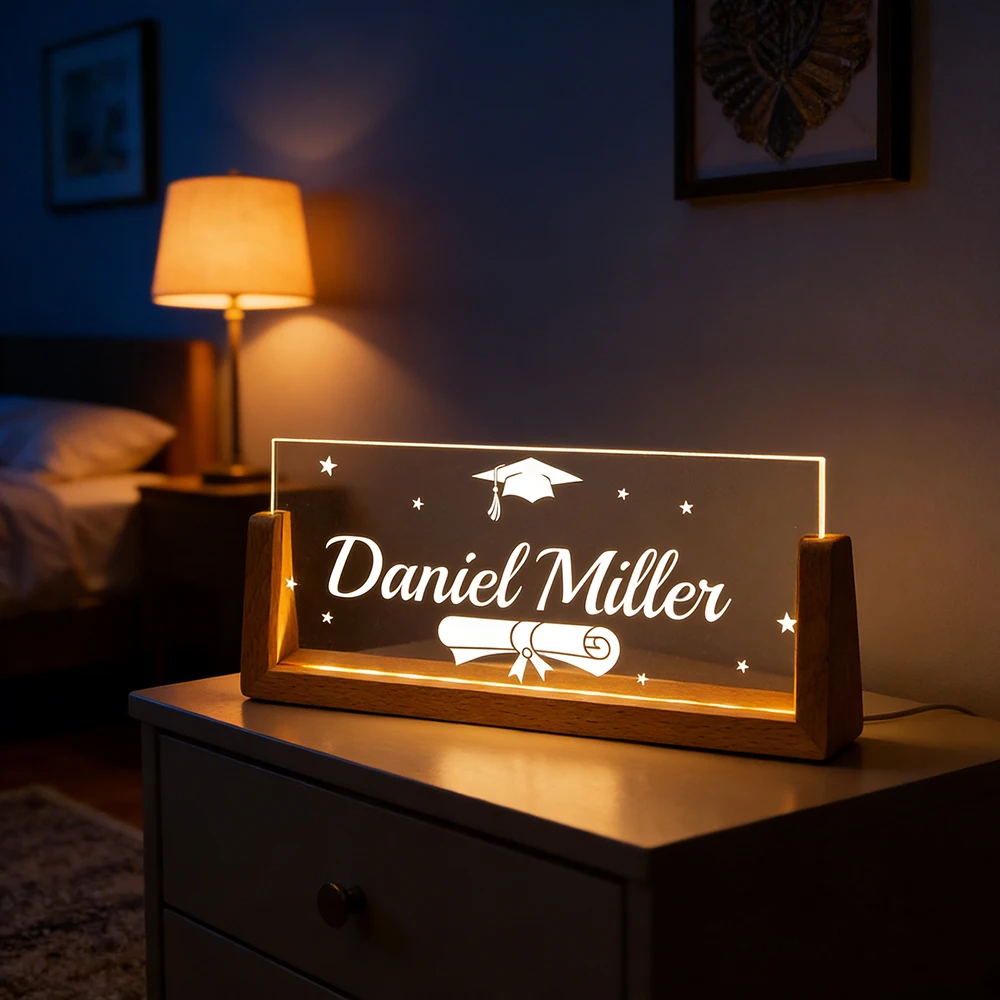 

Custom Graduation Decor Acrylic Light Sign Personalized Text Gift For Custom Message Light Board Supplies School Keepsake