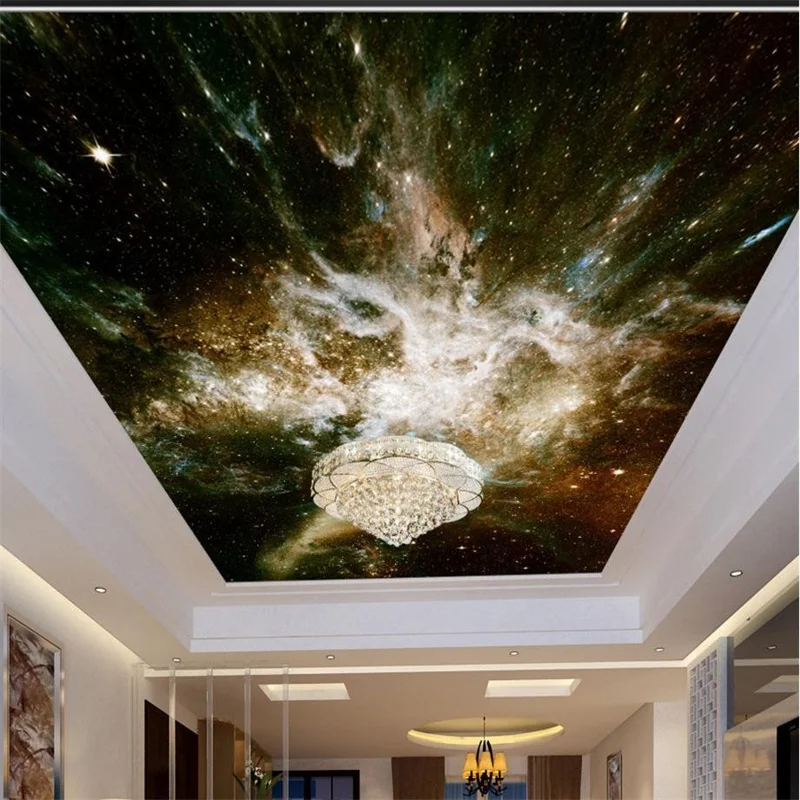 

Custom 3d non-woven vinyl ceiling 3d photo ceiling wonderful dream Star non-woven wallpaper ceiling