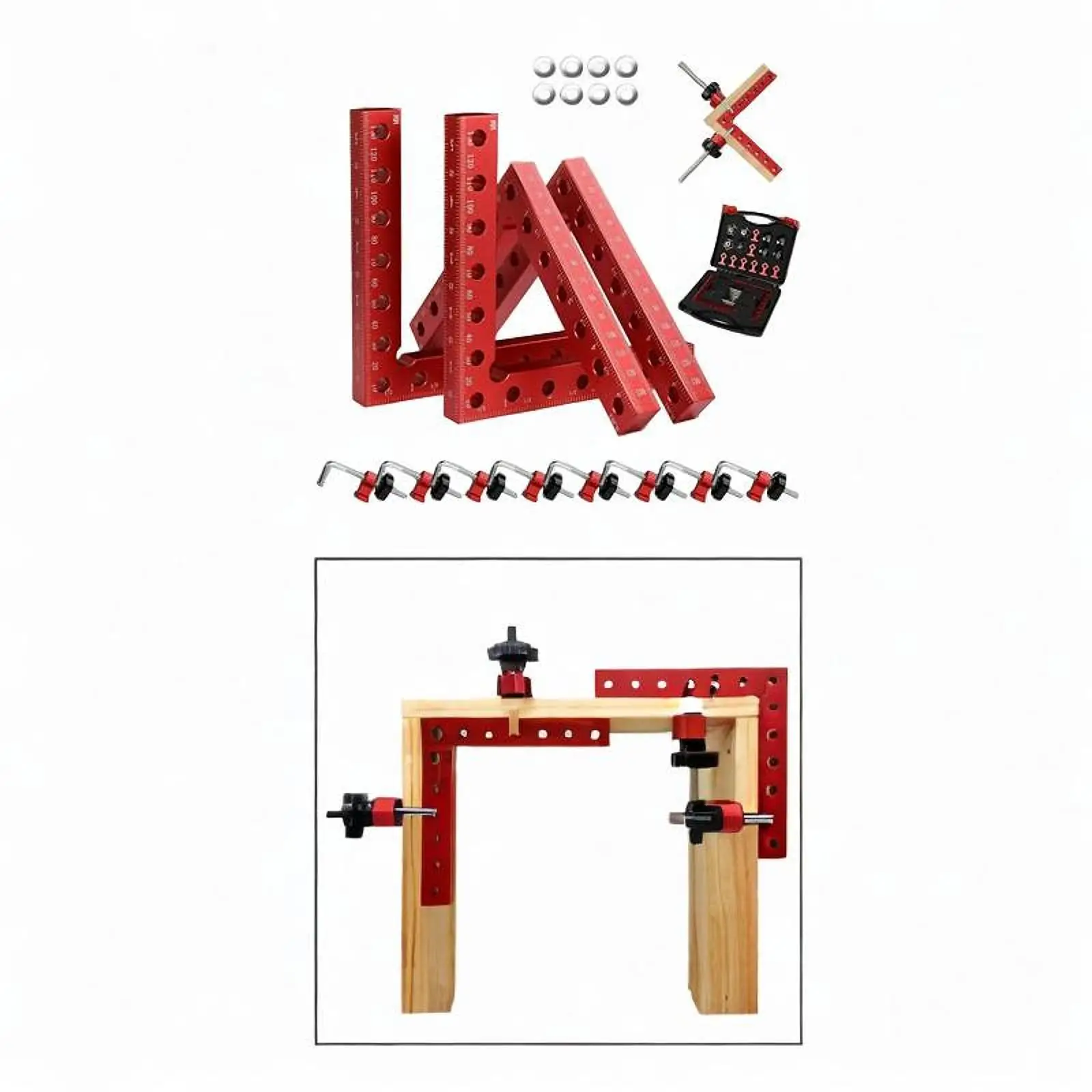 

4x Right Angle Clamps Sturdy Aluminum Alloy Corner Clamps for Picture Frame