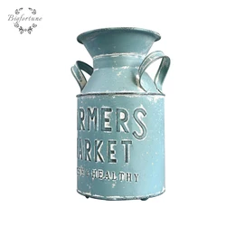 Old Unique Milk Cans Farmhouse Vase Vintage Vase Metal Flower Pot Rustic Classy Designed  For Home Garden Office Decor