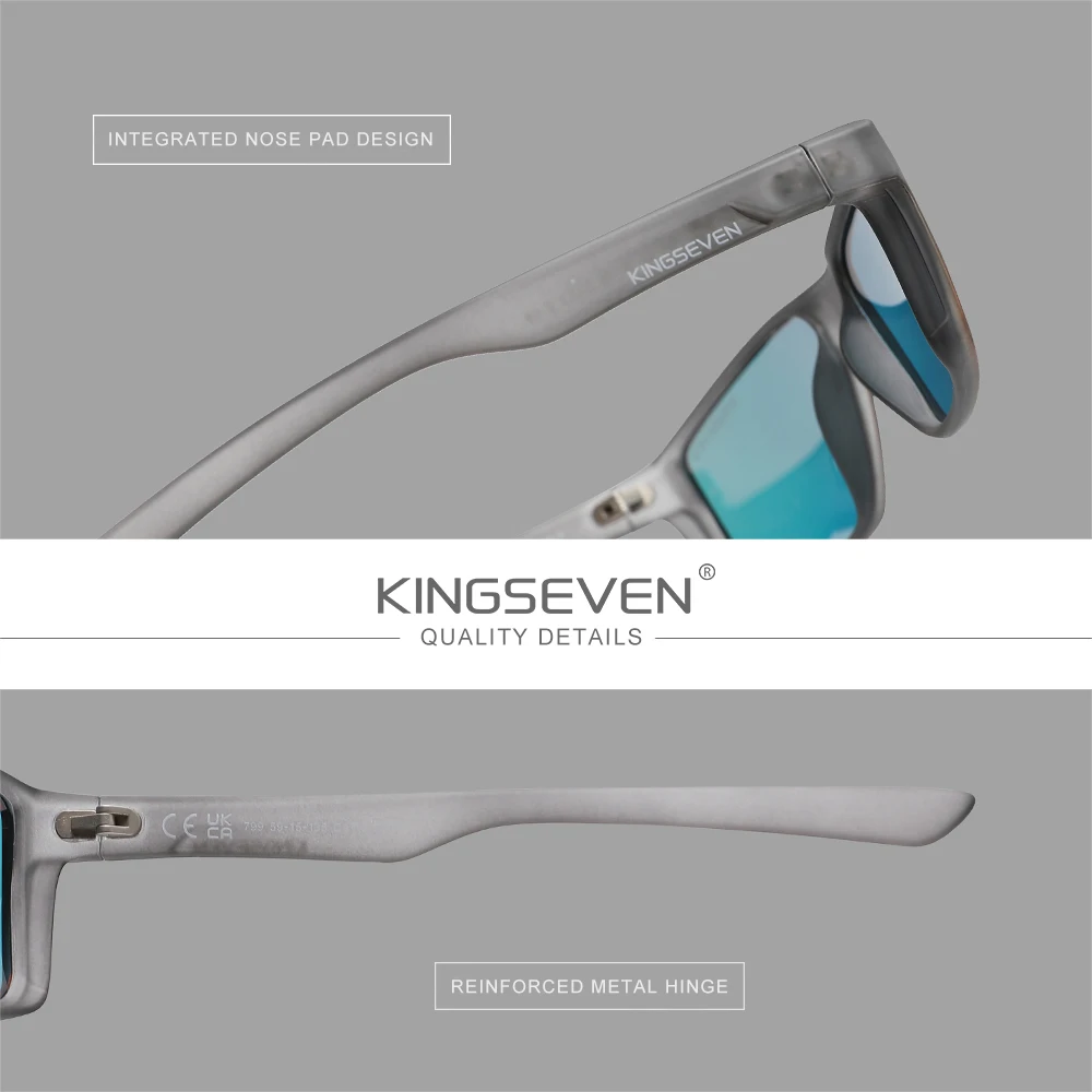 KINGSEVEN Marke Mode Sonnenbrillen Männer Frauen Quadratischen Rahmen Klassische Polarisierte UV400 Anti-glare Schutz Fahren Kausalen Brillen – Detail 2