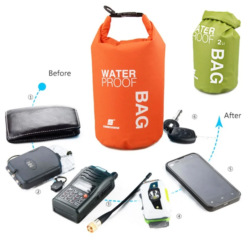 2L Waterproof Swimming Dry Bag Handbag Outdoor Canoe Kayak Rafting Phone Camera Storage Camping Climbing Hiking Running