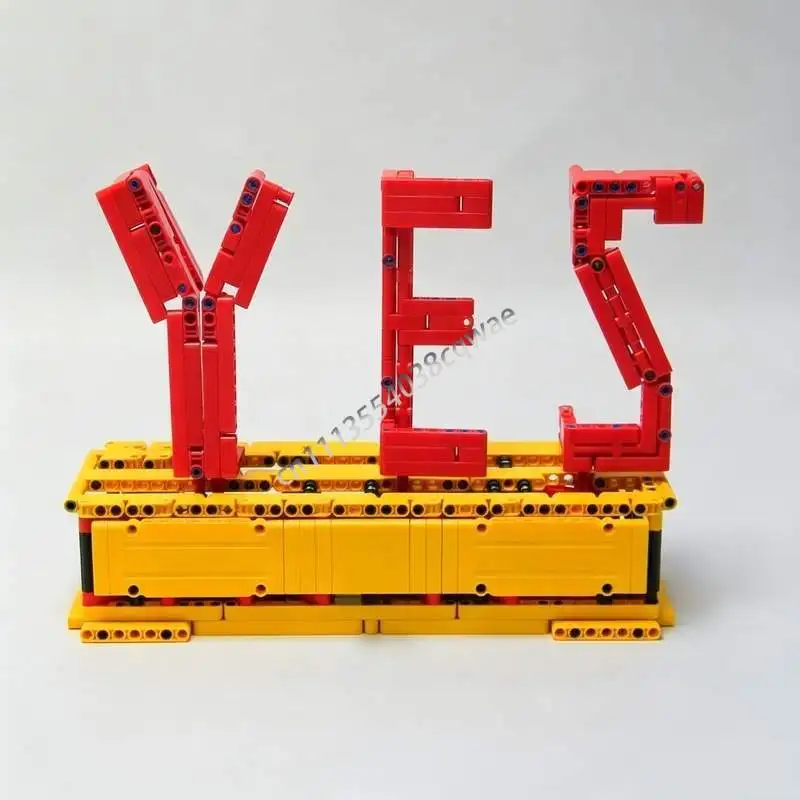 NEU 768 Teile Ja Nein Skulptur MOC Kunstinstallation Modell Benutzerdefiniertes Puzzle DIY Kreatives Montage-Lernspielzeug Bausteine Geschenk Display