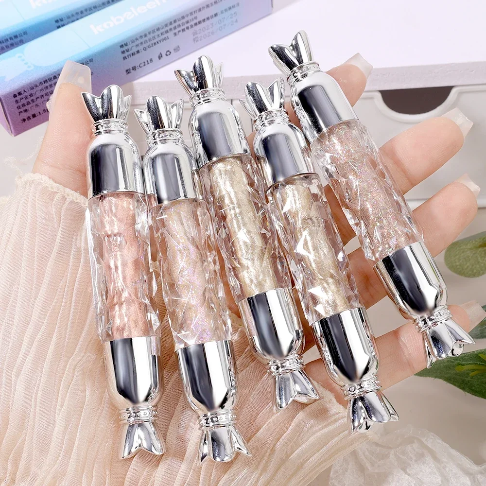 Diamond Shiny Liquid Eyeshadow Eye Liner Stick Waterproof Sequins Glitter Highlighter Eyeliner Silkworm Pen Eyes Makeup Cosmetic