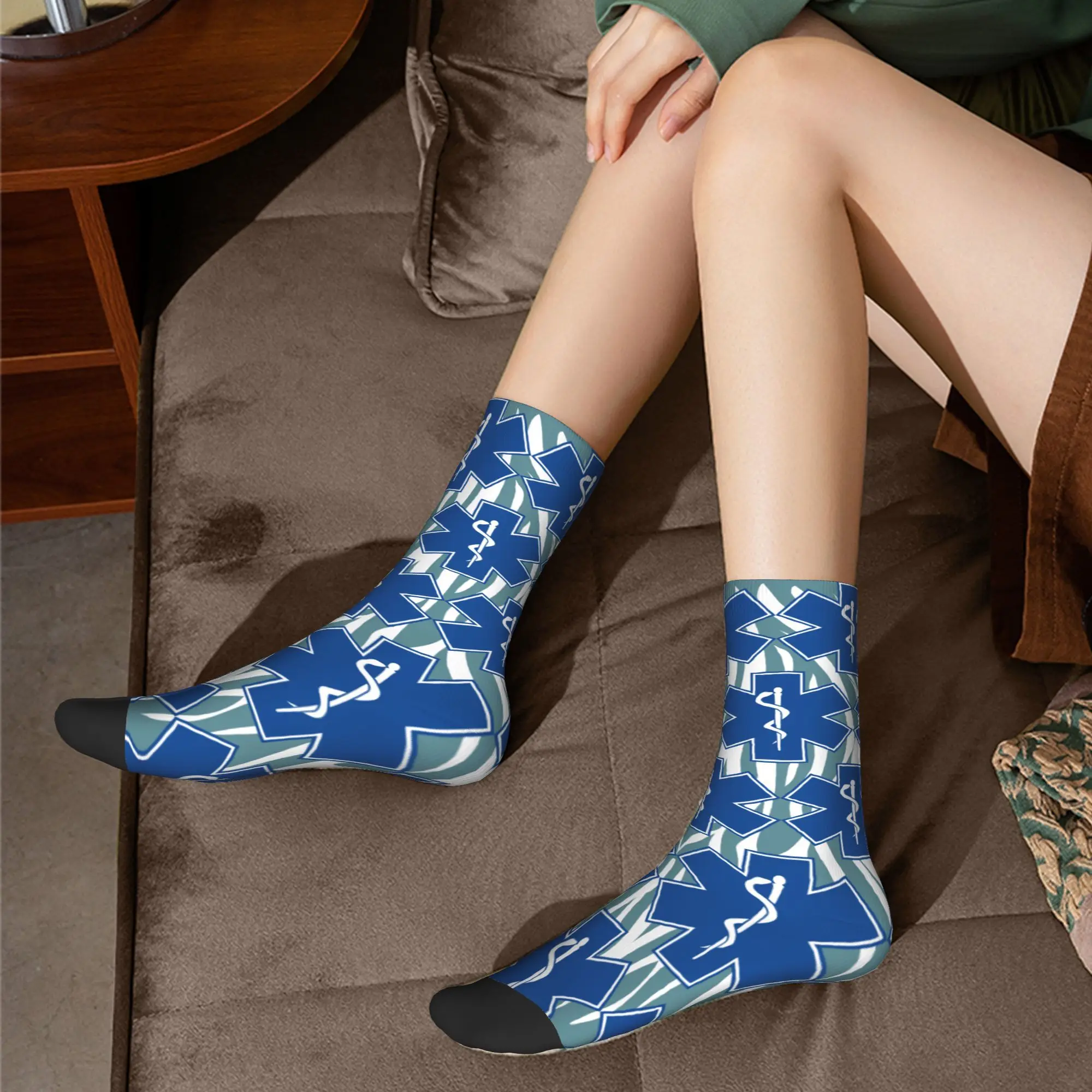 Custom Star Of Life Cute Men's Zebra pattern Dress Socks Unisex Comfortable Warm 3D Print  Crew Socks