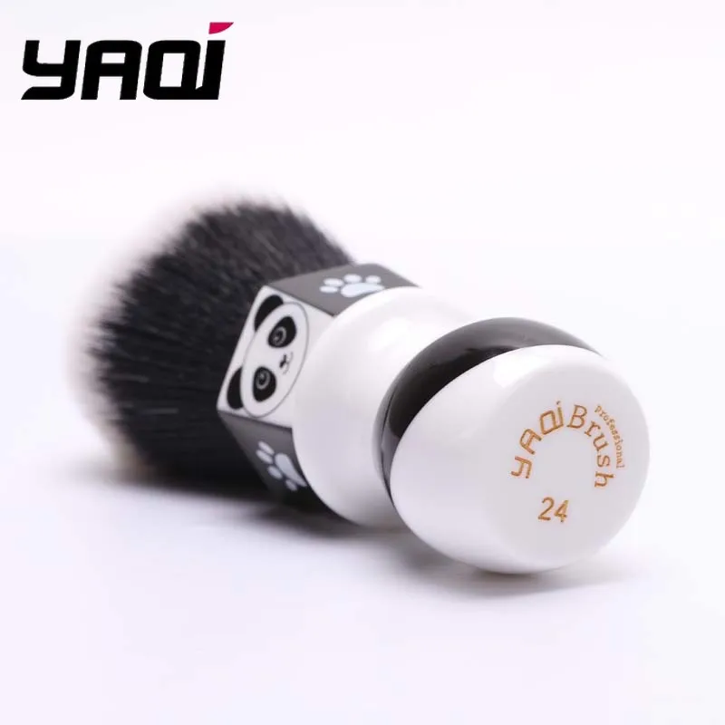 YAQI 24mm Panda Tuxedo Knot Shaving Brush for Men Henry Hakamaki High-Quality Mens Grooming Essential