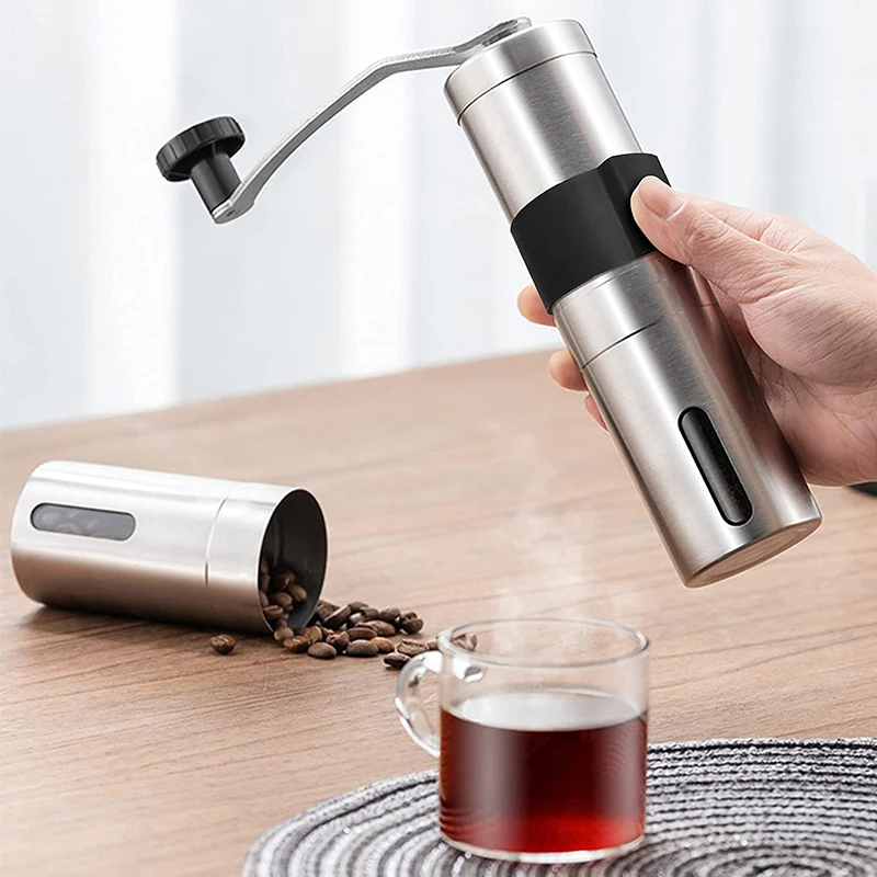 Premium Portable Manual Coffee Grinder, Built with Stainless Steel Housing and Premium Ceramic Burr Core