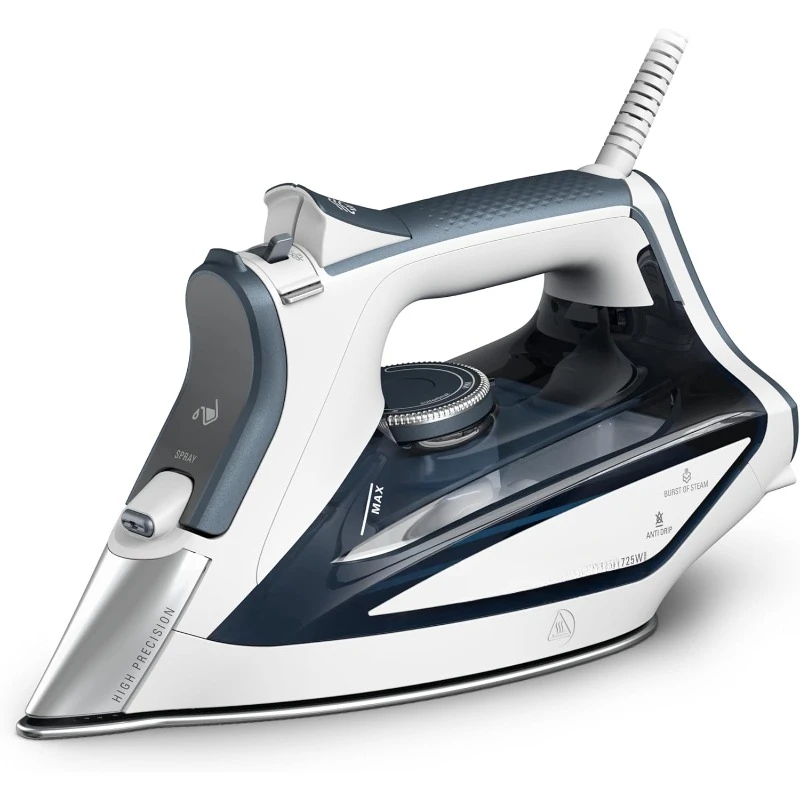 Focus Stainless Steel Soleplate Steam Iron for Clothes, 400 Microsteam Holes, Powerful steam blast, Leakproof, Lightweight