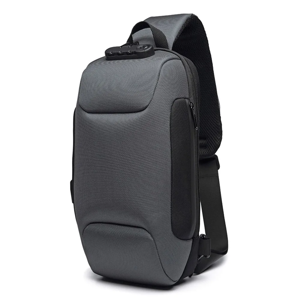 

Durable Oxford Cloth Shoulder Bag Shockproof Anti-Theft Crossbody Bag With USB Charger Port Waterproof Sling Bag for Men