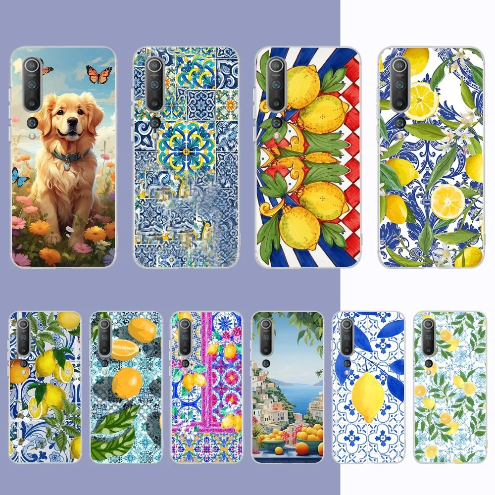 Mediterranean Lemon Phone Case for Samsung S21 A10 for Redmi Note 7 9 for Huawei P30Pro Honor 8X 10i Cover