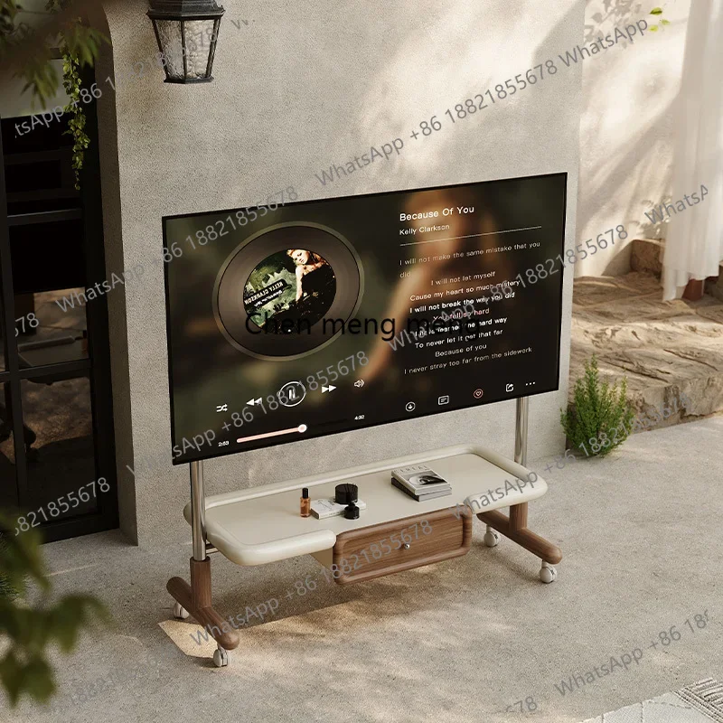 

TV bracket Vertical living room Small apartment Medium antique solid wood removable TV cabinet