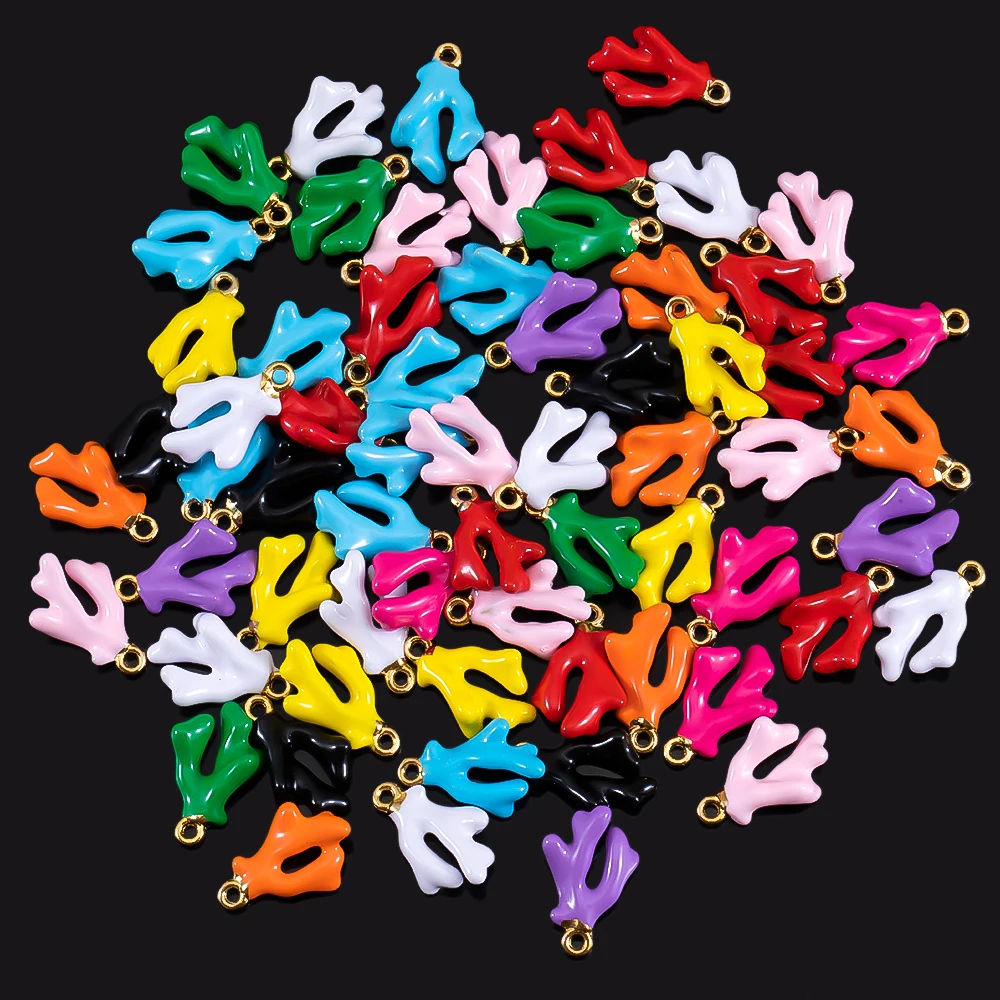 

10pcs/lot Alloy Oil Dripping Antler Charms Pendants For DIY Jewelry Making Earrings Keychains Pendants Crafts Findings wholesale