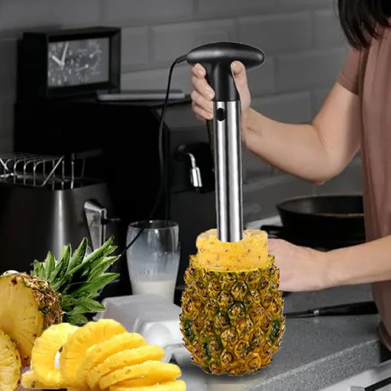 1pc Pineapple Pitting Slices, Pineapple Coring Tool & Slicer Tool, Stainless Steel Pineapple Core Removal Tool with Sharp Blade