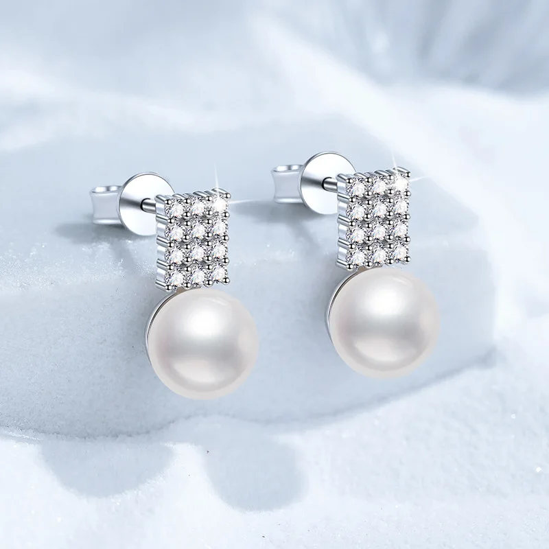 

Platinum PT950 18K Gold Earrings French Geometric Sugar Full Diamond Moissanite Earrings D Color 0.36 Carat Moissanite Earrings