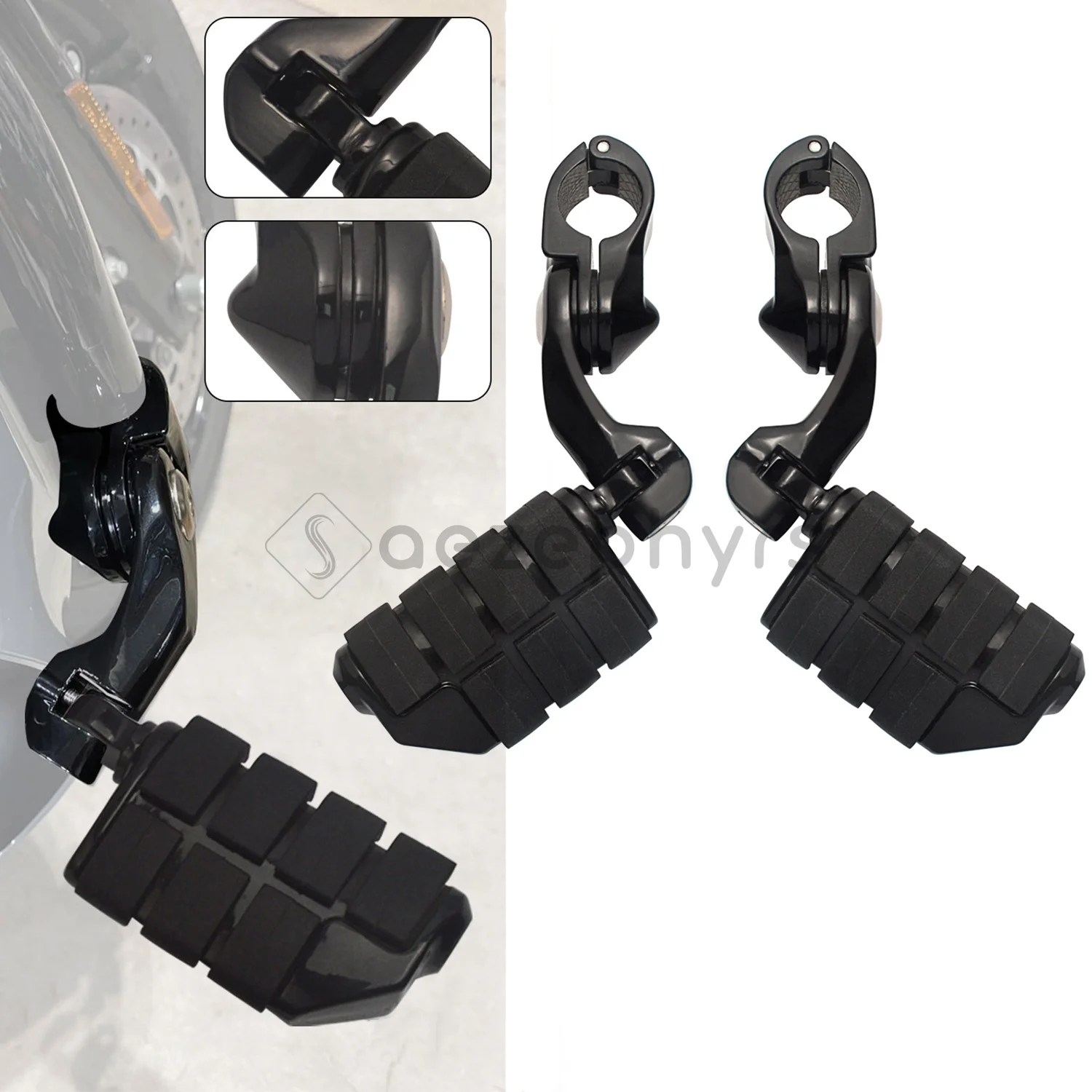 Motorcycles 1.25" 32mm Highway Pegs Engine Guard Foot Pegs Mount For Honda Harley Electra Glide Softail Sportster Fat Boy Dyna view 3