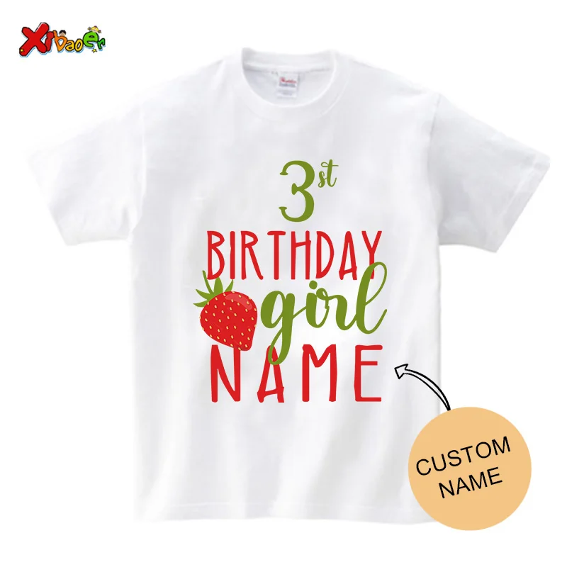 Strawberry Birthday Outfit Family Party Shirt Girl Sweet One Baby Girl First Birthday Matching Shirt 1st Party Shirt Custom Name