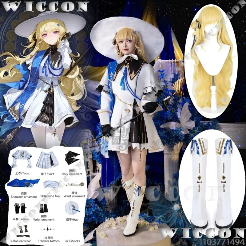 Phoebe juego Wuthering Waves Coaplay peluca rubia zapatos Prop Sexy vestido de Lolita mujer chica traje fiesta de Halloween Cos personalizado; 3, k8