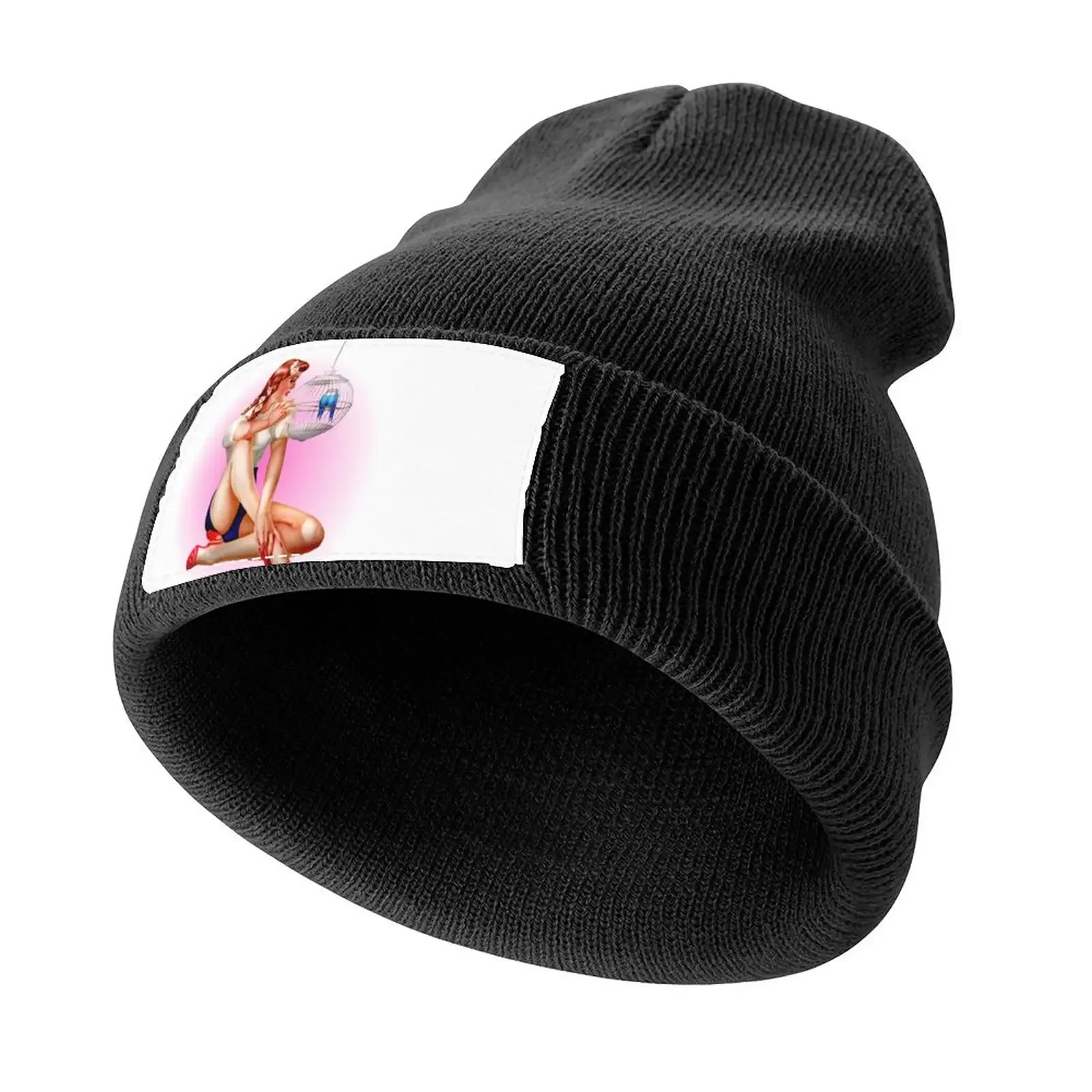 Sexy Pin Up Girl With Birds Vintage Retro Knitted Cap Anime Hat Christmas Hat New In Hat Baseball For Men Women's