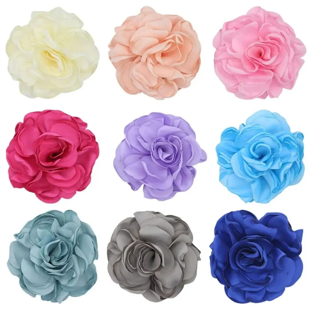 2024 Fashion Rose Flower Brooch Vintage Fabric Big Rose Flower Brooch Lapel Pins Dress Suit Corsage Badge Wedding Party Jewelry