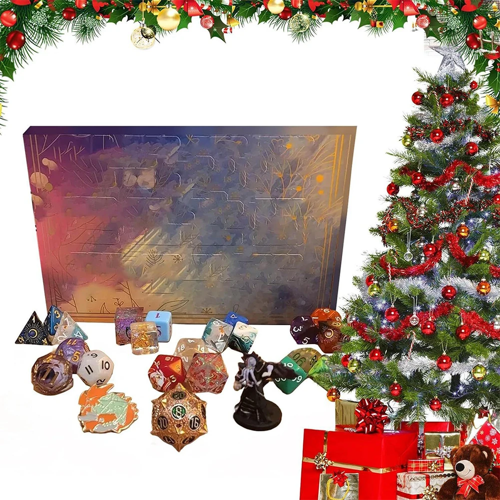 

Dice Advent Calendar 2023 Christmas Countdown Calendar 24 Days D&D Dice Set for D&D Dungeons Dragons Pathfinder RPG DND Gifts
