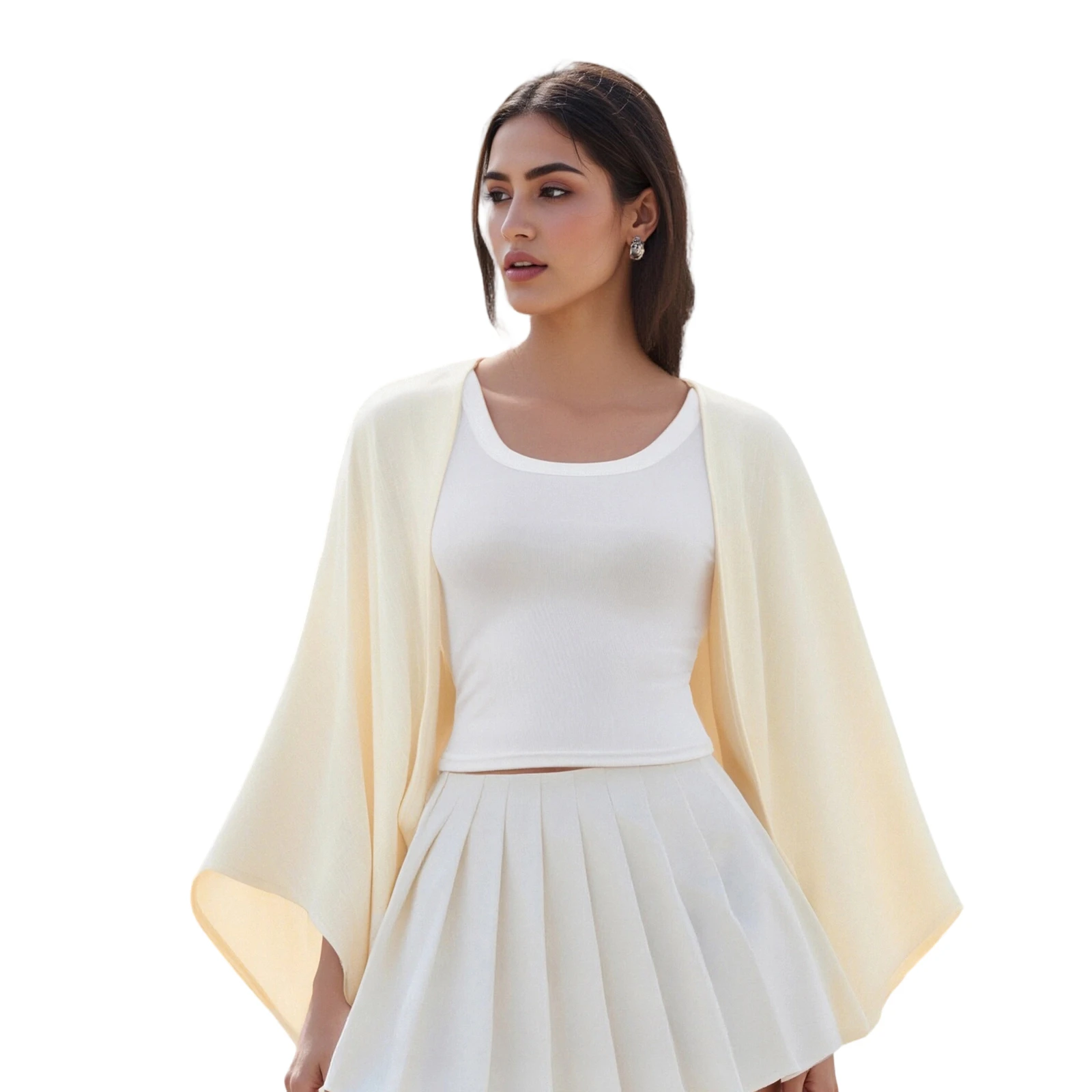 

Shrug Cardigan for Women Fashionable Lightweight Solid Color Open Front Loose Cover Up