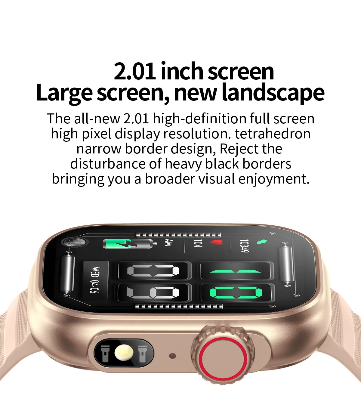 Smart Watch Bracelet 2.01 AI Voice Sleep Heart Rate Blood Pressure Bluetooth Phone Music Fitness Women Men 100+ Sport Mode Watch