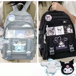 Sanrio Hello Kitty Melody Kulomi zaino borsa per Laptop da donna impermeabile ad alta capacità per cartoni animati periferiche Anime borsa da scuola per ragazze