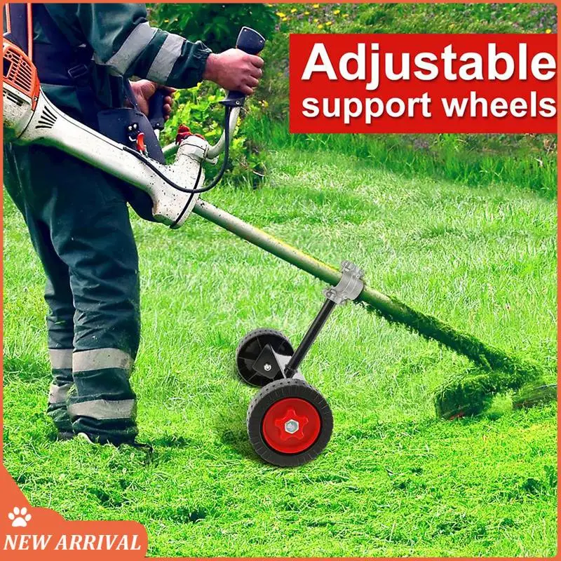 

1 Piece Lawn Mower Support Wheel Backpack Weeder Handheld Support Frame Portable Support Wheel Lawn Mower Auxiliary Wheel Black