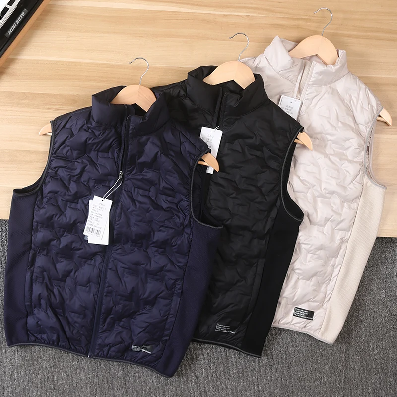 

Lightweight Padded Vest Couple Matching Stand Collar down Jaet Quilted oulder Pad ex Sli Diamond Patterned Du down