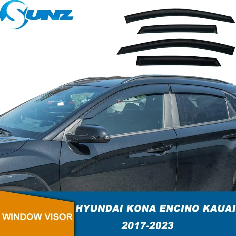 Side Window Deflector For Hyundai Kona Encino Kauai 2017 2018 2019 2020 2021 2022 2023 Window Visor Weathershield Sun Rain Guard