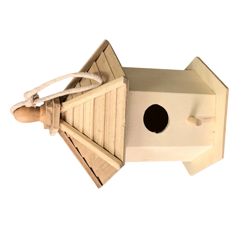 

Wooden Bird House For Small Medium Birds Durable Hanging Nest Outdoor Garden Decor Pet Cage Shelter Wood Bird Cage Home