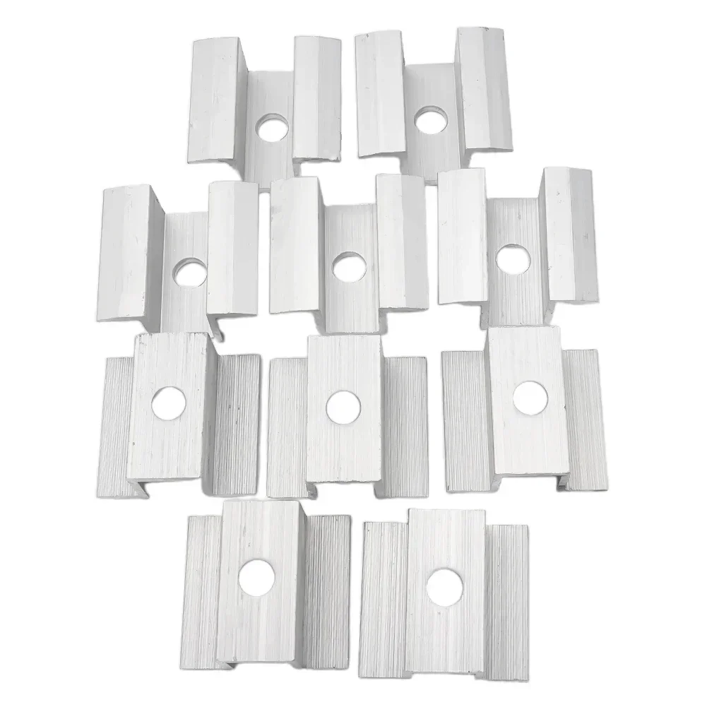 

Solar Power Tools Solar Middle Clamp Solar Middle Clamp Aluminum Alloy For Frame Height 25-50MM Silver Brand New