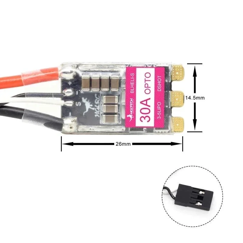 

HGLRC 30A BLHeli_S ESC, 3-5S DShot600 for FPV Racing & Freestyle Drone, 16.5 BB2 Firmware