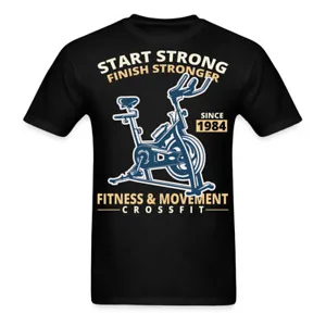 Start Strong Finish Stronger Shirt Motivational Fitness T-Shirt Size  For Men Clothing Women Tees High Quality 100%Cotton