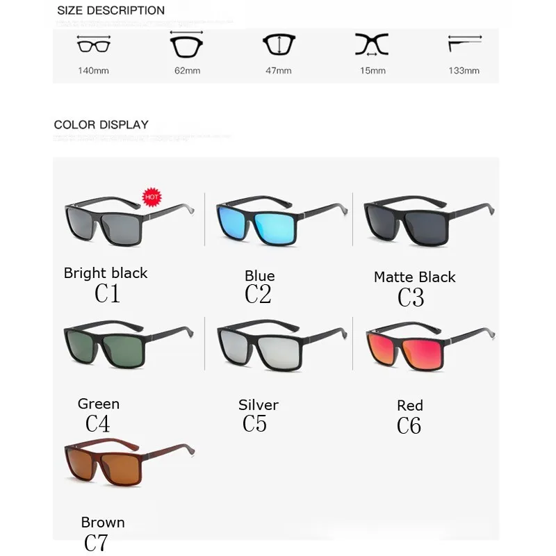 Luxury Square Vintage Polarization Sunglasses For Men Women Fashion Travel Driving Anti-glare Sun Glasses Male Eyewear UV400
