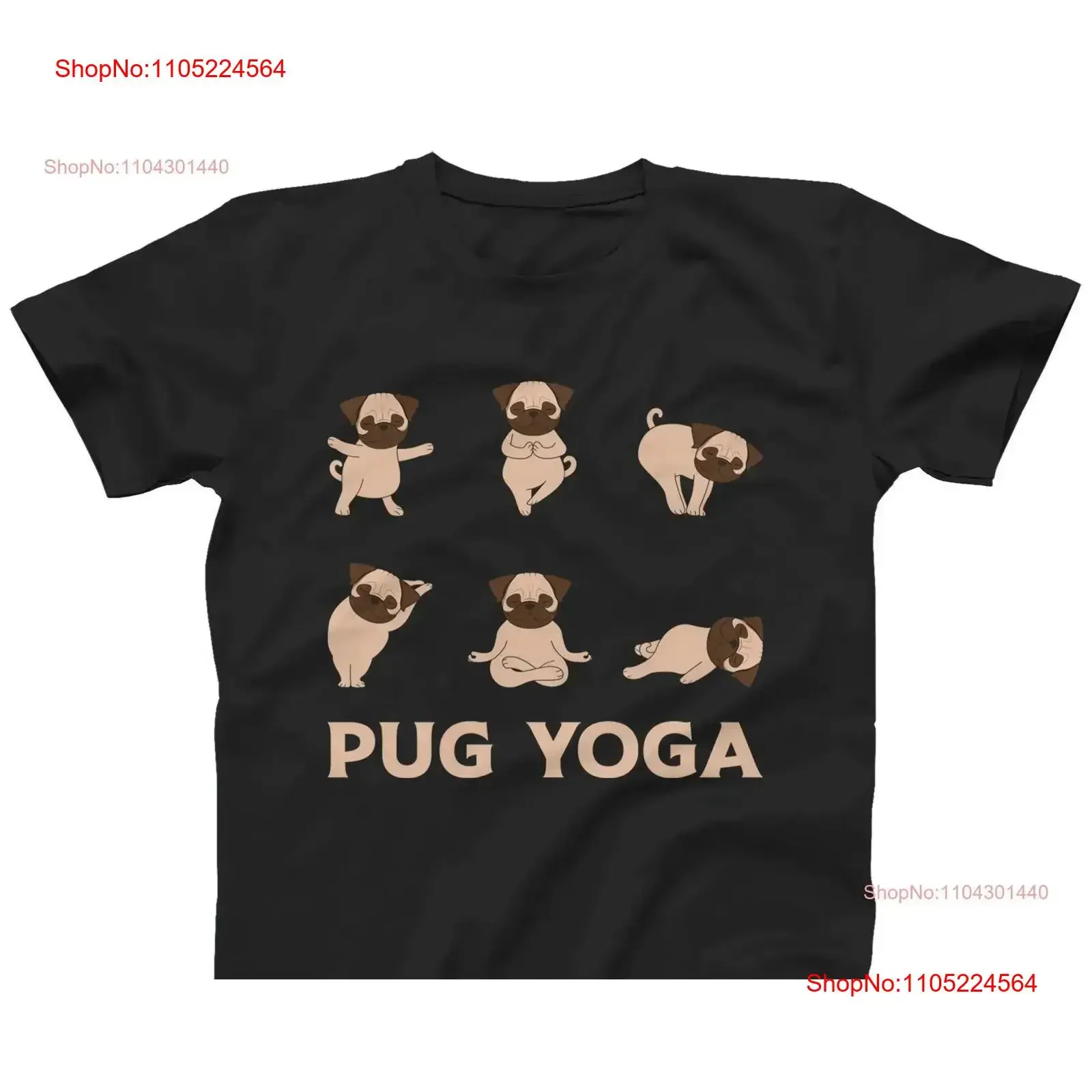 

Pug Yoga Funny Cute Dog T shirt Also in Plus Sizes 3XL 4XL 5XL vintage Washed fashion Top For Everyday Wear designer clothes