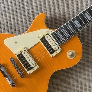 Left Hand Guitar Electric Sunset Body Flame Maple Top 2xh Pickups Guitar Main Sales Cannhoto Guitar - №5