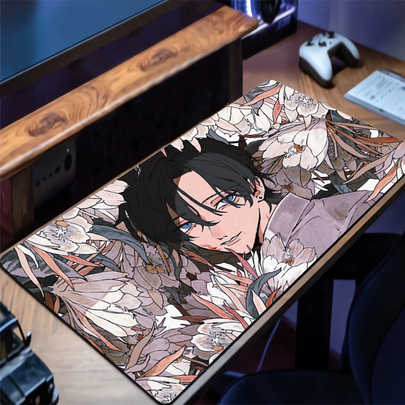 Gaming Mouse Pad Anime boy Accessories Office Gamer Keyboard Desk Mat Non-Slip Laptop ground mat Large PC carpet Anime Mousepad