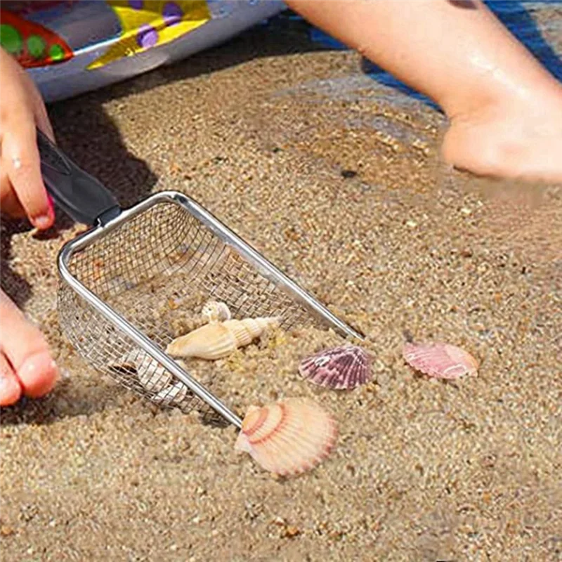 Pelle de plage en maille pour la collecte des coquillages, filtre le sable pour ramasser les coquilles