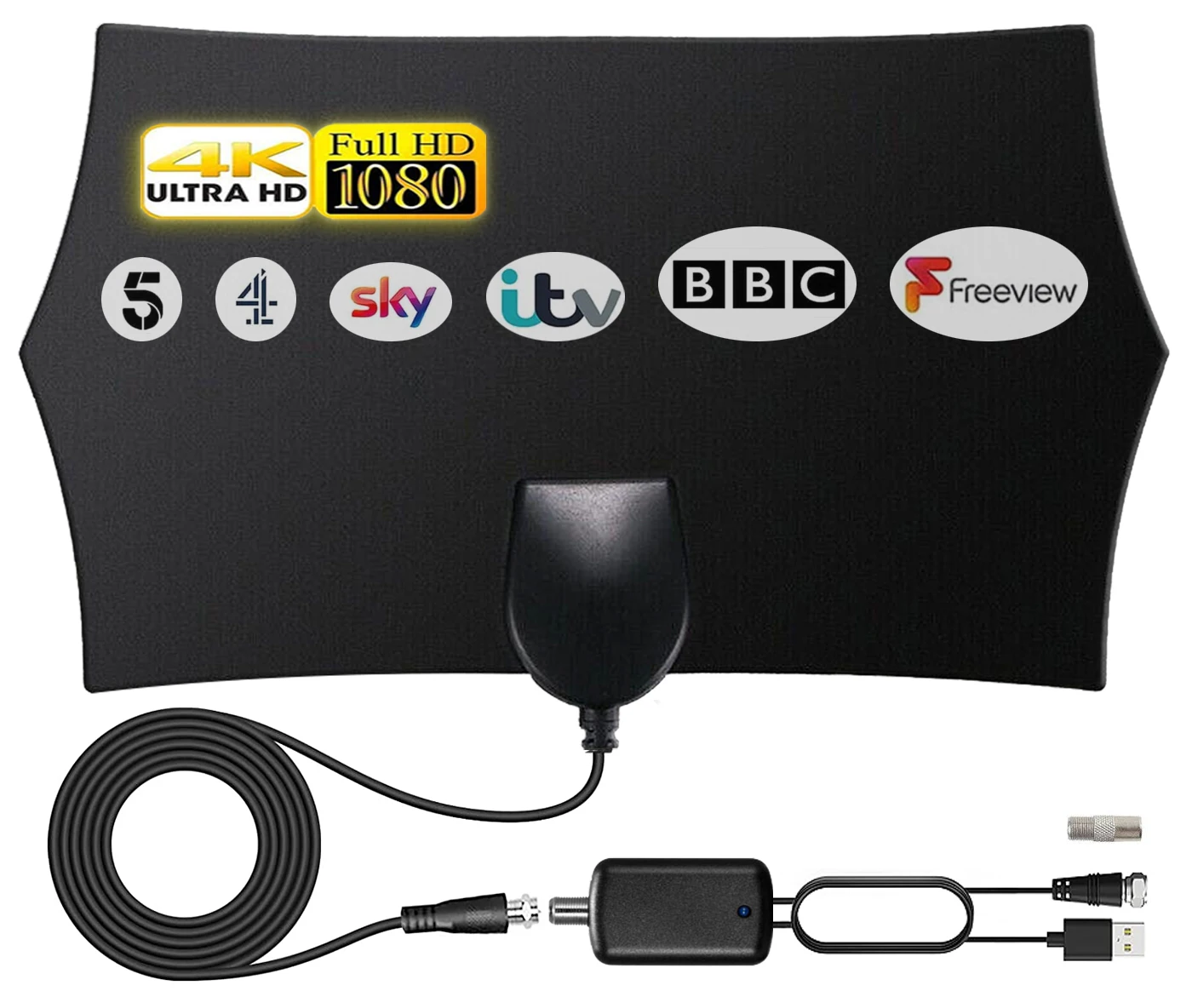 Indoor Digital TV Antenna 25DB HDTV Antena 300 Miles DVB-T DVB-T2 Cable TV Antena UHF VHF DTV Tv Antennas Aeria