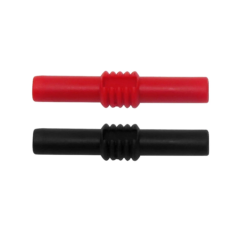 2pcs Insulated 4mm to 4mm Banana Plug Female Socket Coupler Connector Female Adapter Extension Insulated Black Red