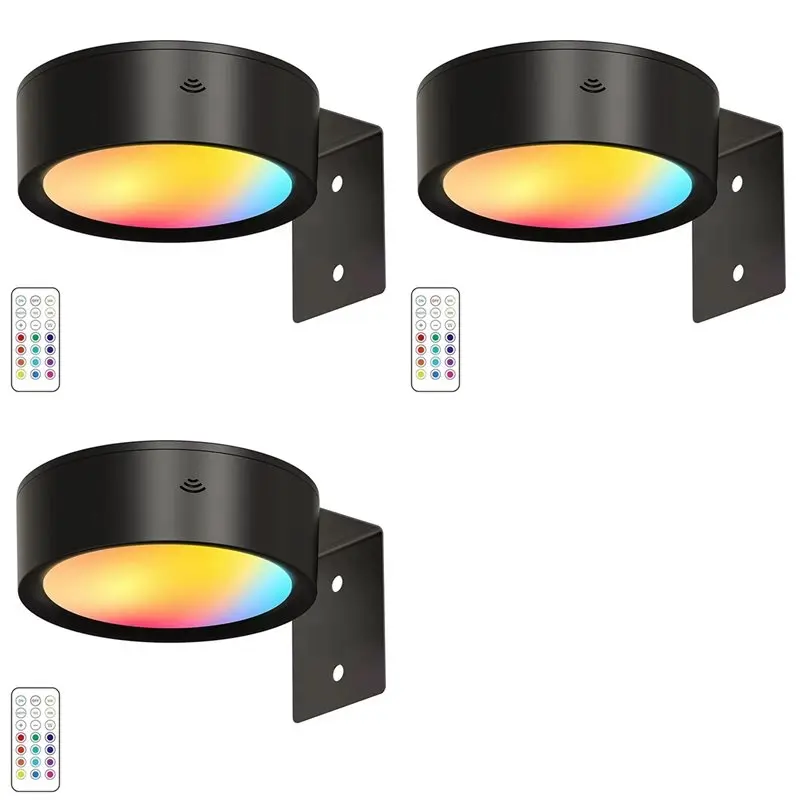 DT16 3X Picture Lights LED Art Display Light, Battery Operated Dimmable Painting Spotlight, 13 Lighting Modes, Black, for