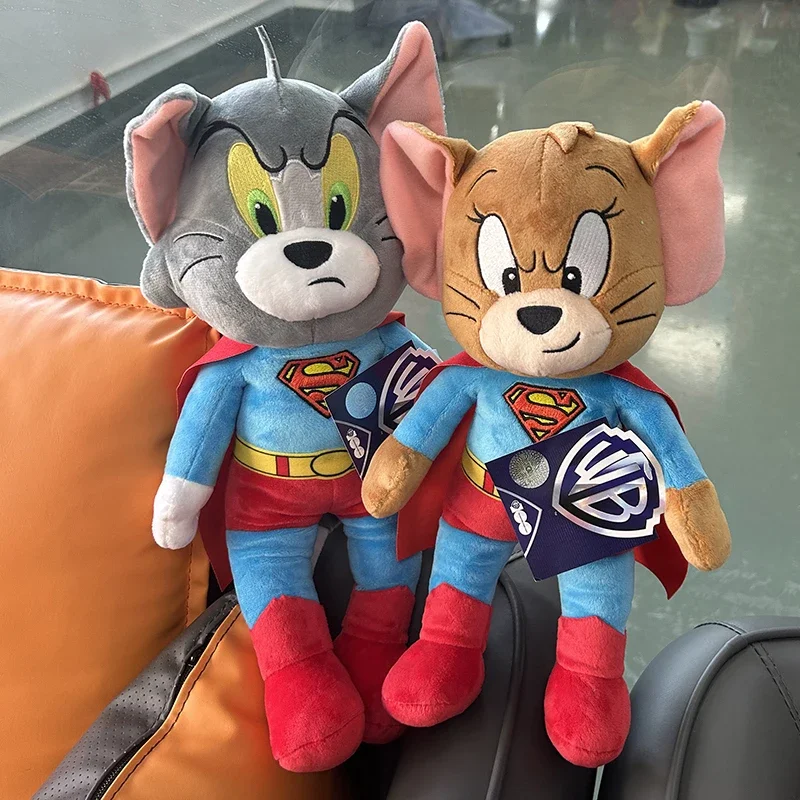 Warner Anniversary Series Tom and Jerry Models Cosplay Superman Plush Toys Kawaii Stuffed Animals Doll Toys for Kids Gift