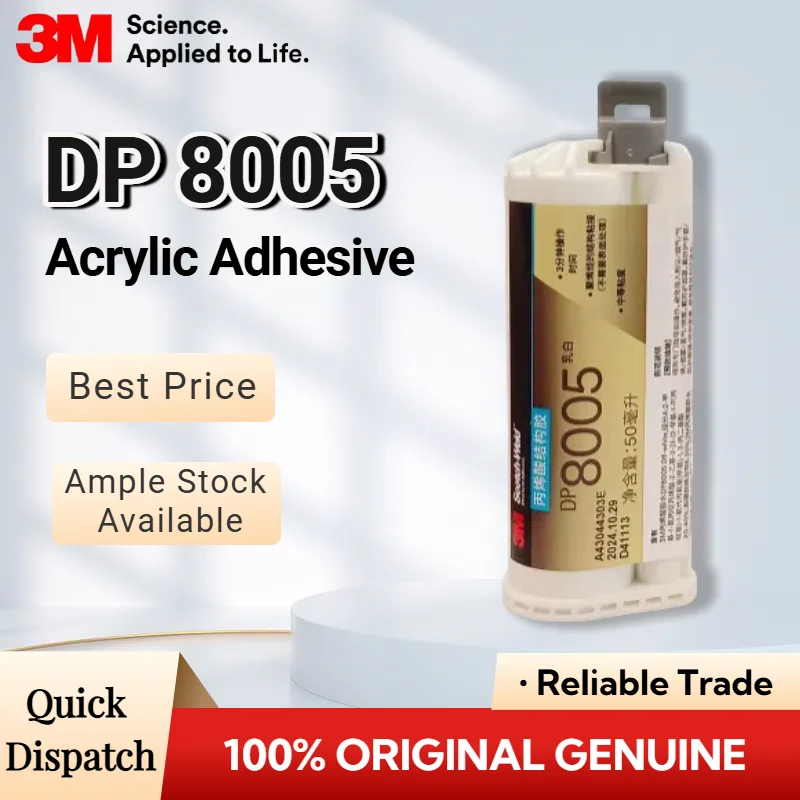 Оригинальный пластиковый клей Scotch Weld 3M DP8005, 50 мл, структурный клей, двухкомпонентный акриловый клей Оригинальный пластиковый клей Scotch Weld 3M DP8005, 50 мл, структурный клей, двухкомпонентный акриловый клей
