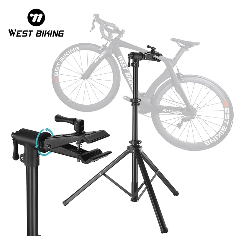 WEST BIKING Bike Repair Stand Foldable Bicycle Display Stand MTB Road Repair Workstand Adjustable Bicycle Maintenance Tools