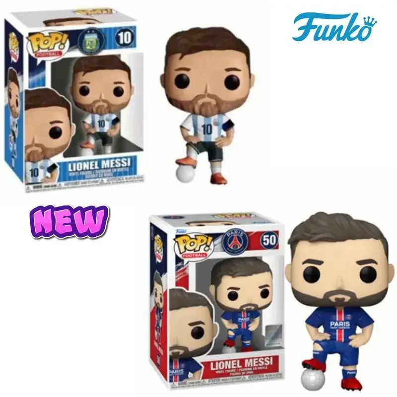 Звезда футбола Funko Pop Lionel Messi 10. #   50 #   Виниловая фигурка, коллекция ограниченной серии, модель игрушки для детей, подарок на день рождения