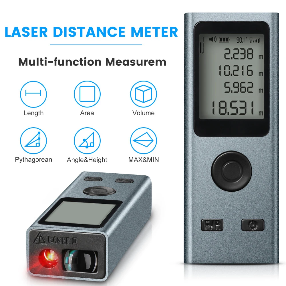 Imagem -03 - Telêmetro a Laser Digital Inteligente Medidor de Distância Portátil Inteligente Mini Carregamento Usb Recarregável m 30 m 40 m 50m